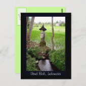 Rijstpadie, Temple, Ubud Bali, Indonesië Briefkaart (Voorkant / Achterkant)