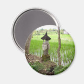 Rijstpadie, Temple, Ubud Bali, Indonesië Magneet (Voorkant / Achterkant)