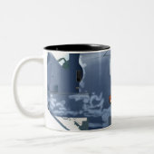 Rijstpattie B-24-nose kunst ( smeltkroes) Tweekleurige Koffiemok (Links)