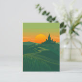 Rijstterrassen en het tempellandschap briefkaart (Staand voorkant)