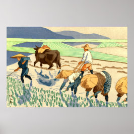 Rijsttransplantatie Asano Takeji 1949 Poster