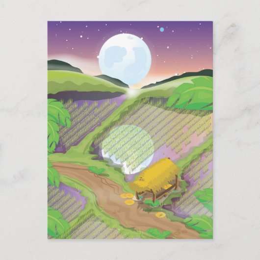 Rijstveld Briefkaart (Voorkant)