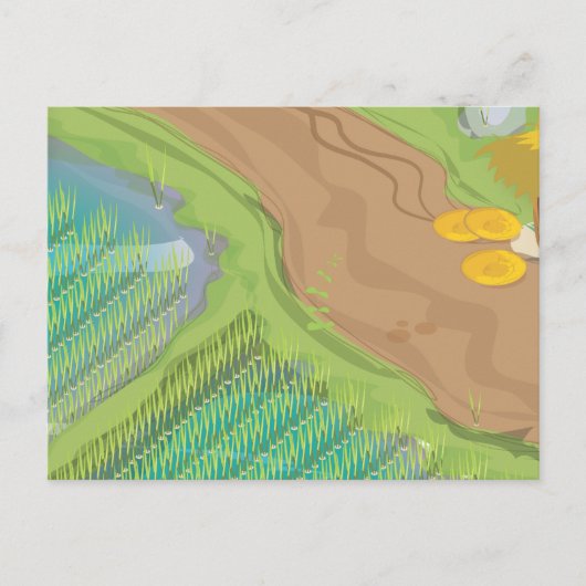 Rijstveld Briefkaart (Voorkant)