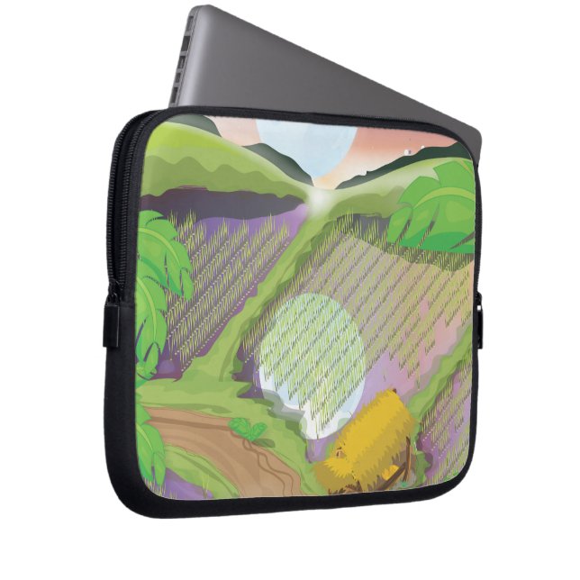Rijstveld Laptop Sleeve (Voorkant Rechts)