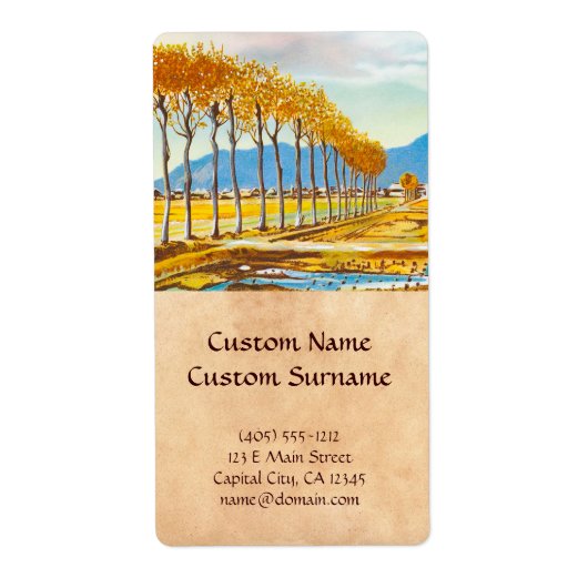 Rijstveld najaar Breeze Niigata Prefecture Japan Etiket (Voorkant)