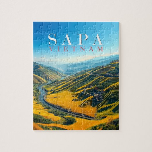 Rijstvelden in Sapa, Vietnam Legpuzzel (Verticaal)