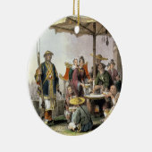 Rijstverkopers op het militair station Tong-Chang Keramisch Ornament (Rechts)