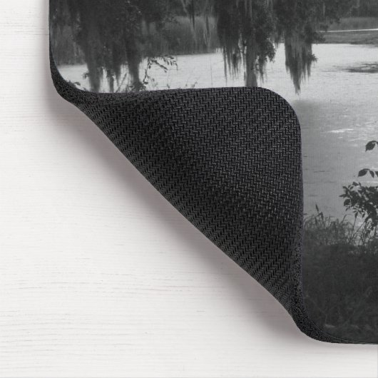 Rijstvijver in zwart-wit | Moody Muismat (Hoek)