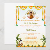 Rijstvoedingsuitnodiging, Annaprashan Kaart (Voorkant / Achterkant)