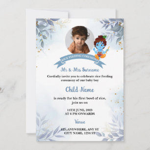 Rijstvoedingsuitnodiging, Annaprashan Kaart