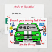 Rijtest geslaagd Gefeliciteerd Briefkaart (Voorkant / Achterkant)