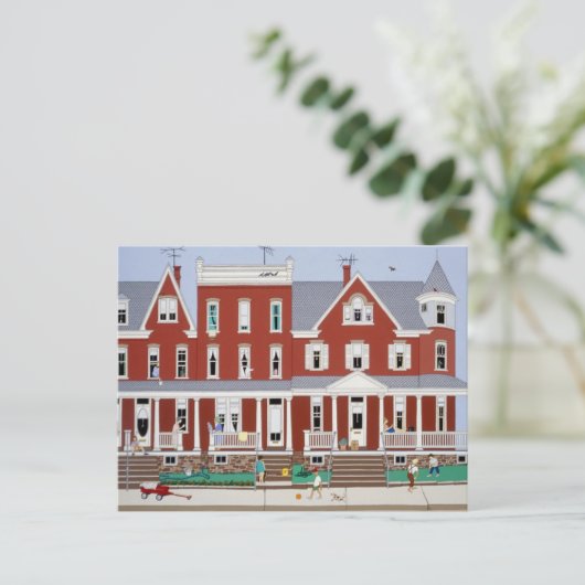 Rijtjeshuizen Ansichtkaart Briefkaart (Staand voorkant)