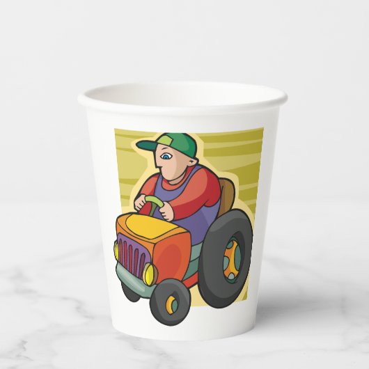 rijtuig voor Boerderij van landbouwer Papieren Bekers (Voorkant)