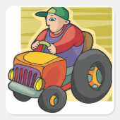 rijtuig voor Boerderij van landbouwer Vierkante Sticker (Voorkant)