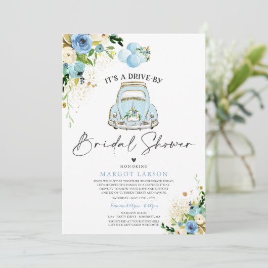 Rijvaardigheid en bediening met bridal Shower Invi Kaart (Staand voorkant)