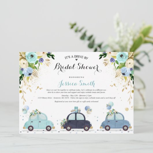 Rijvaardigheid en bediening met bridal Shower Invi Kaart (Staand voorkant)