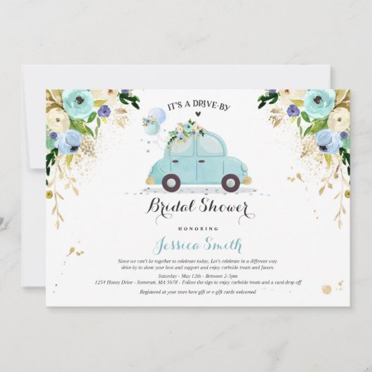 Rijvaardigheid en bediening met bridal Shower Invi Kaart (Voorkant)