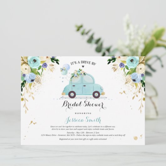 Rijvaardigheid en bediening met bridal Shower Invi Kaart (Staand voorkant)