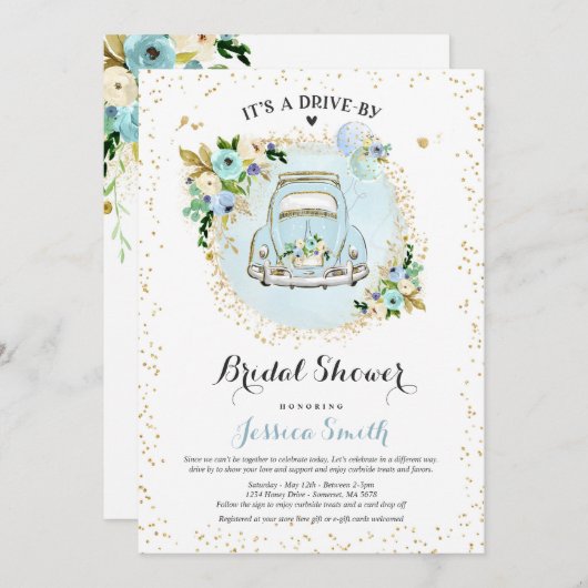 Rijvaardigheid en bediening met bridal Shower Invi Kaart (Voorkant / Achterkant)