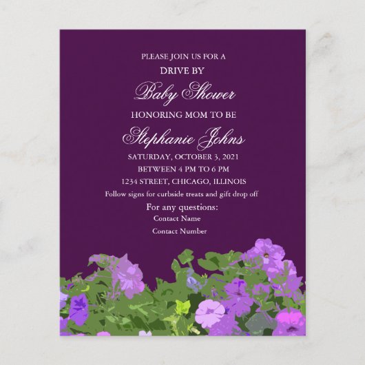 Rijvaardigheid en bediening van Baby shower Paarse (Voorkant)