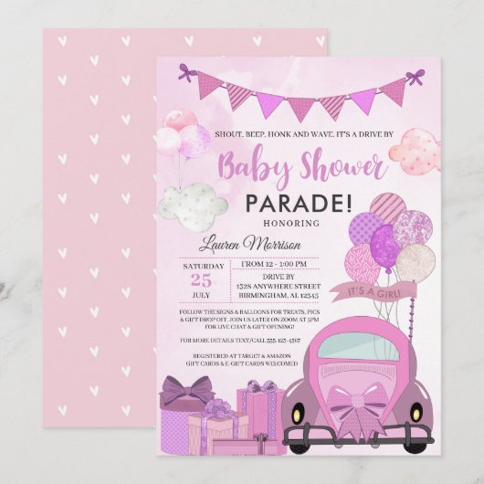 Rijvaardigheid en bediening van Baby showers Kaart (Voorkant / Achterkant)