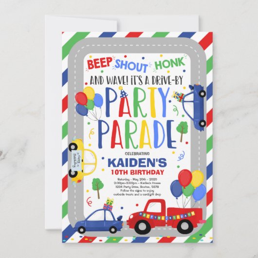 Rijvaardigheid en bediening van de Birthday Parade Kaart (Voorkant)