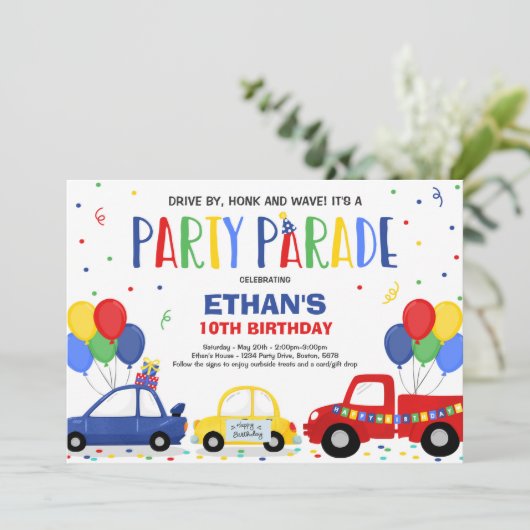 Rijvaardigheid en bediening van de Birthday Parade Kaart (Staand voorkant)