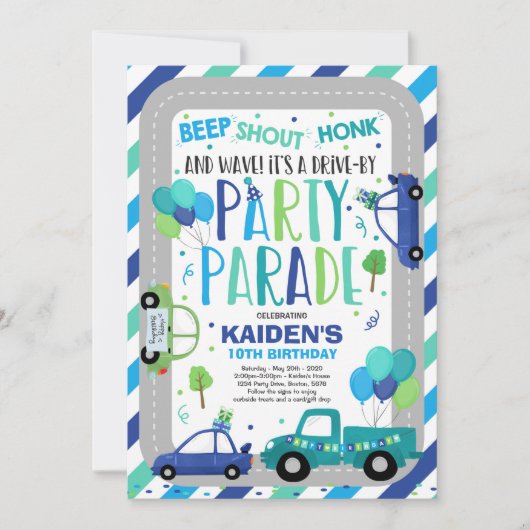 Rijvaardigheid en bediening van de Birthday Parade Kaart (Voorkant)