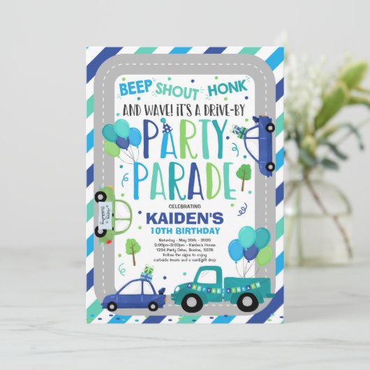 Rijvaardigheid en bediening van de Birthday Parade Kaart (Staand voorkant)