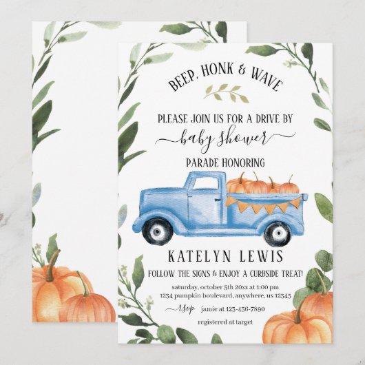 Rijvaardigheid en bediening van het Baby shower Pu Kaart (Voorkant / Achterkant)