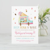 Rijvaardigheid en bediening van Ice Cream - uitnod Kaart (Staand voorkant)