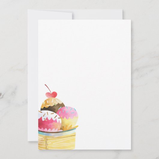 Rijvaardigheid en bediening van Ice Cream - uitnod Kaart (Achterkant)