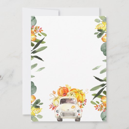 Rijvaardigheid en bediening van pompoenBaby shower Kaart (Achterkant)