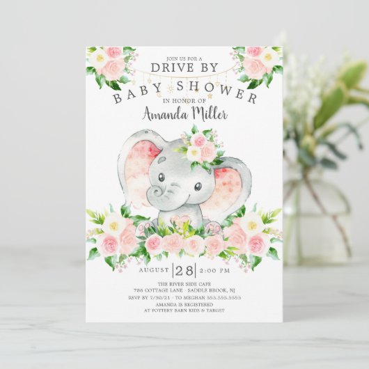 Rijvaardigheid en het gebruik van Baby shower Elep Kaart (Staand voorkant)