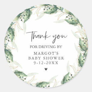 Rijvaardigheid en het gebruik van Baby shower Gree Ronde Sticker