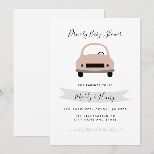 Rijvaardigheid en het gebruik van baby shower roze kaart (Voorkant / Achterkant)