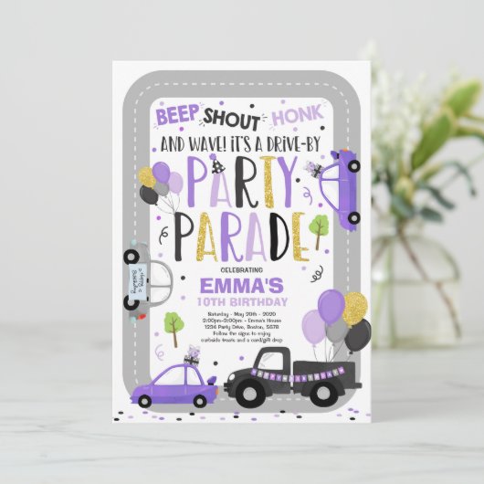 Rijvaardigheid en het gebruik van Paarse parade ti Kaart (Staand voorkant)