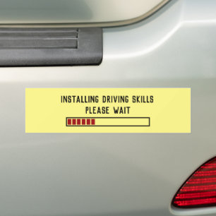 Rijvaardigheid installeren Wacht op aangepaste tek Bumpersticker