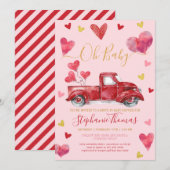 Rijvaardigheid met roze Valentijn Baby shower met  Kaart (Voorkant / Achterkant)