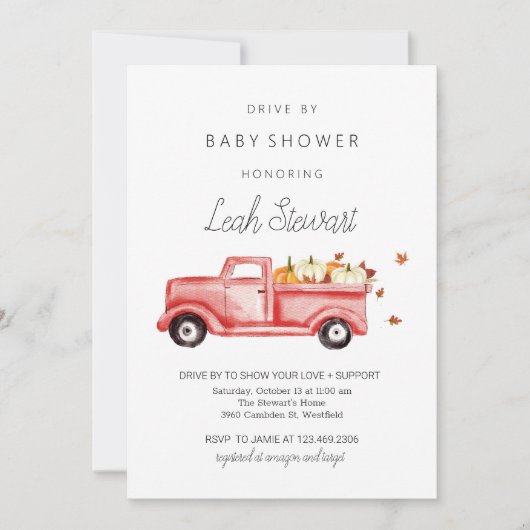 Rijvaardigheid per Herfst Baby shower Uitnodiging (Voorkant)