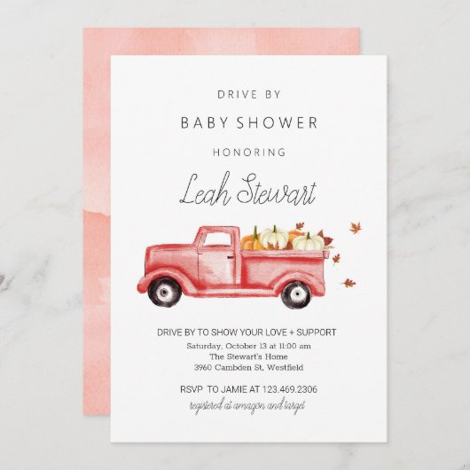 Rijvaardigheid per Herfst Baby shower Uitnodiging (Voorkant / Achterkant)
