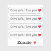 Rijveilig Ik hou van je achteruitkijkspiegelfamili Sticker (Vel)