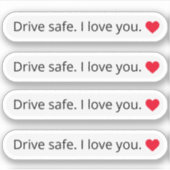 Rijveilig Ik hou van je achteruitkijkspiegelfamili Sticker (Voorkant)