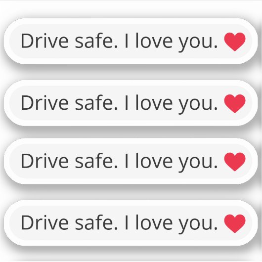 Rijveilig Ik hou van je achteruitkijkspiegelfamili Sticker (Voorkant)