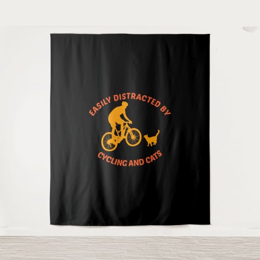 rijwiel en kat wandkleed (Voorkant)