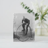 Rijwiel met groot voorwiel briefkaart (Staand voorkant)