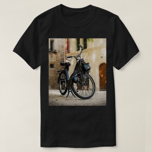 Rijwiel met solex-hulpmotor t-shirt (Design voorkant)