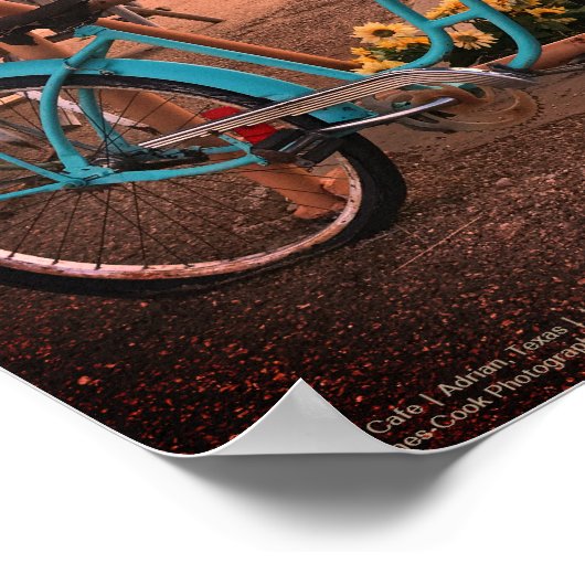 Rijwielen en zonnebloemen, Midpoint Cafe, Route 66 Poster (Hoek)