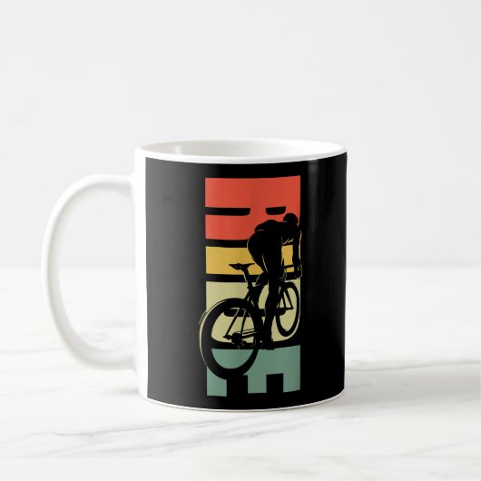 Rijwielfietsen op de weg koffiemok (Links)