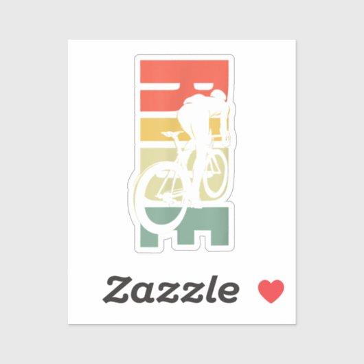 Rijwielfietsen op de weg sticker (Vel)